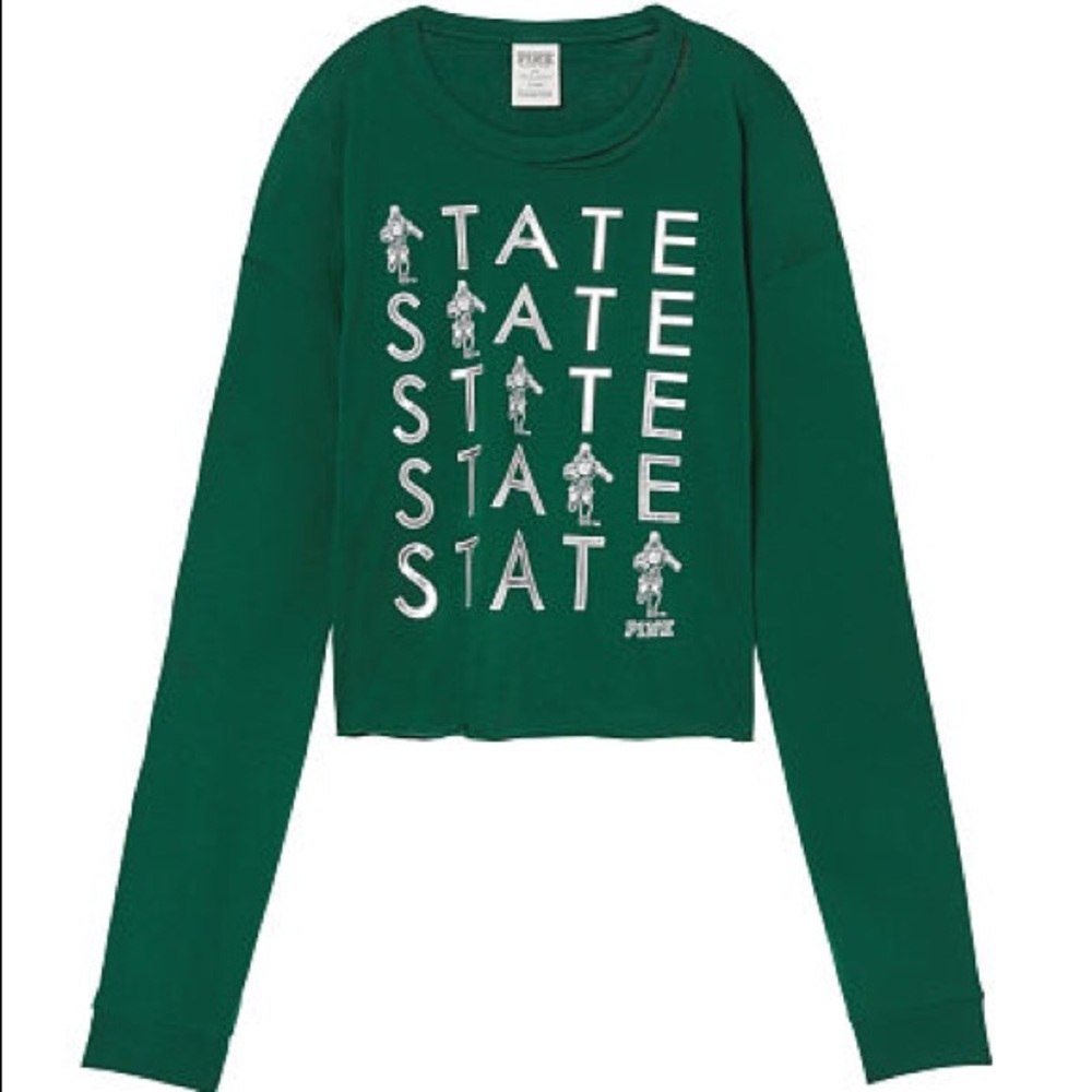 VS PINK Michigan State Crop Long Sleeve